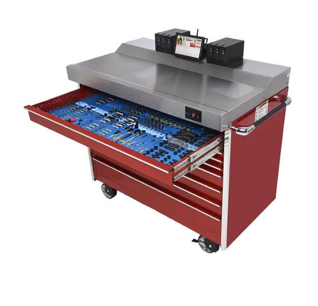 Snap-on Automated Tool Control (ATC) tool chest with open foam-organised drawer