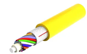 CommScope 760243186 | Fiber indoor cable, Single Jacket All-Dielectric, 144 fiber, Gel-Free, Stranded Microsheath Tube, Singlemode, G.657.A1, Meters jacket marking, Yellow jacket