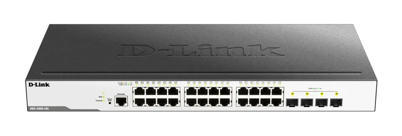 D-Link 24 10/100/1000 Mbps ports + 4 SFP ports Managed L2.. DGS-3000-28L product image