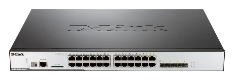 D-Link 20 Port PoE Gigabit Unified Wireless Switch, 4 Gig.. DWS-3160-24PC product image