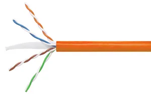 CommScope 760157677 | GigaSPEED XL 3071 ETL Verified Category 6 U/UTP Cable, low smoke zero halogen, orange jacket, 4 pair count, 1000 ft (305 m) length, WE TOTE box