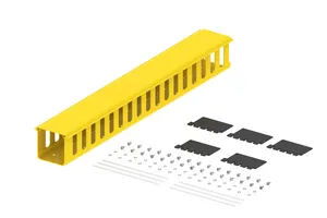 CommScope FGS-KTW2-K | FiberGuide Vertical Duct Kit with 2in Slot Spacing with Slotted Hinged Cover, 4x4in, Yellow