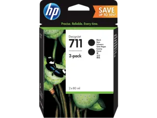 HP 711 2-pack 80-ml Black DesignJet Ink Cartridges (P2V31A) — HP product image