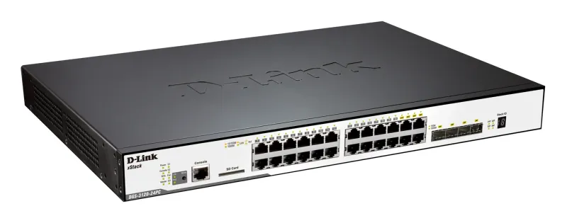 D-Link 24-Port Gigabit L2 PoE Switch, 4 Combo SFP, 40-Gig.. DGS-3120-24PC product image
