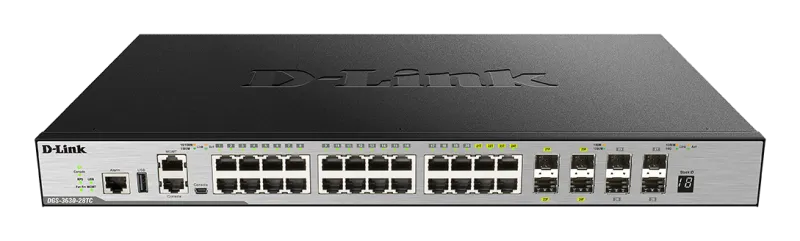 D-Link 20-Port Gigabit + 4 Combo 10/100/1000Base-T/SFP po.. DGS-3630-28TC product image