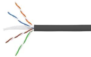 CommScope 760157685 | GigaSPEED XL 3071 ETL Verified Category 6 U/UTP Cable, low smoke zero halogen, black jacket, 4 pair count, 1000 ft (305 m) length, WE TOTE box