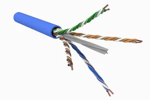 CommScope 760258513 | GigaREACH XL 2073A Category 6 U/UTP Cable, CMP Plenum, blue jacket, 4 pair count, 1000 ft (305 m) length, reel