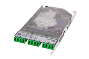 CommScope 760255976 | Propel Singlemode Splice Cassette, 12LC/APC with internal shutters, OS2 ribbon fiber pigtail, Method B Enhanced ULL
