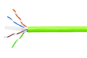 CommScope 760157669 | GigaSPEED XL 3071 ETL Verified Category 6 U/UTP Cable, low smoke zero halogen, spring green jacket, 4 pair count, 1000 ft (305 m) length, WE TOTE box