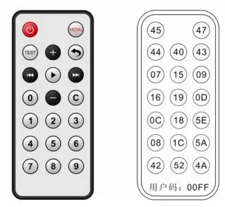 Hikvision AE-MS7301 Infrared Remote-controller,XYX1059-181012-01,37.9KHz,3V