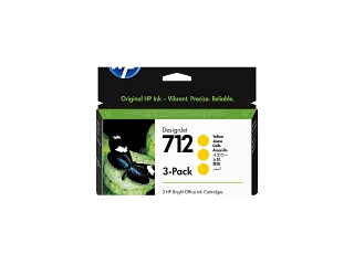 HP 712 3-pack 29-ml Yellow DesignJet Ink Cartridge (3ED79A) — HP product image
