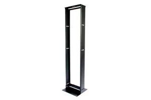 CommScope 760090100 | Equipment Rack, 2-Post, 12 in (305 mm) Channel x 8ft (2438 mm) H - 19 in (482.6 mm) Alu (52U) 12-24 Tapped Rails, Black