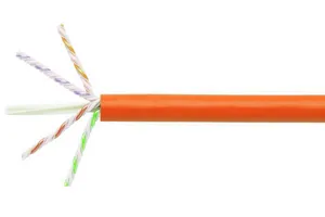 CommScope 760105908 | GigaSPEED X10D 2091B ETL Verified Category 6A U/UTP Cable, orange jacket, 4 pair count, 1000 ft (305 m) length, reel