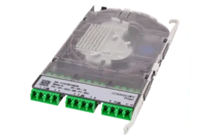 CommScope 760255975 | Propel Singlemode Splice Cassette, 12LC/APC with internal shutters, 250 µm OS2 single fiber pigtails, Method B Enhanced ULL