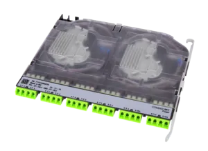 CommScope 760255083 | Propel Multimode Splice Cassette, 24LC with internal shutters, OM5 single fiber pigtails, pairs straight ULL