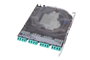 CommScope 760255049 | Propel Multimode Splice Cassette, 16LC with internal shutters, OM4 single fiber pigtails, Method B Enhanced ULL