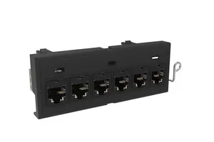 CommScope 760260593 | SYSTIMAX 1100 GigaSHIELD X10D Shielded Discrete Distribution Module Cat6A, 6 port, Din Rail, Black
