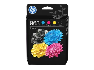 HP 963 4-pack Black/Cyan/Magenta/Yellow Original Ink Cartridges (6ZC70AE) — HP product image