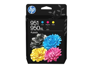 HP 950XL Black / 951 Cyan/Magenta/Yellow 4-Pack Original Ink Cartridges (C3WK1AE) — HP product image