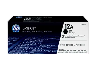 HP 12A 2-pack Black Original LaserJet Toner Cartridges (Q2612AD) — HP product image