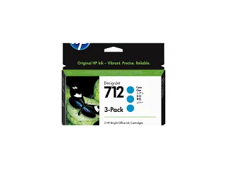 HP 712 3-pack 29-ml Cyan DesignJet Ink Cartridge (3ED77A) — HP product image