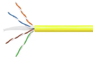 CommScope UTG760250750 | GigaSPEED XL 3071-UTG ETL Verified Category 6 U/UTP Cable, low smoke zero halogen, yellow jacket, 4 pair count, 1000 ft (305 m) length, WE TOTE box