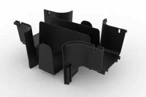 CommScope FGSB-MDSP-2B-IMP | FiberGuide Dual Drop Downspout with Dividers, 4x6in, Black