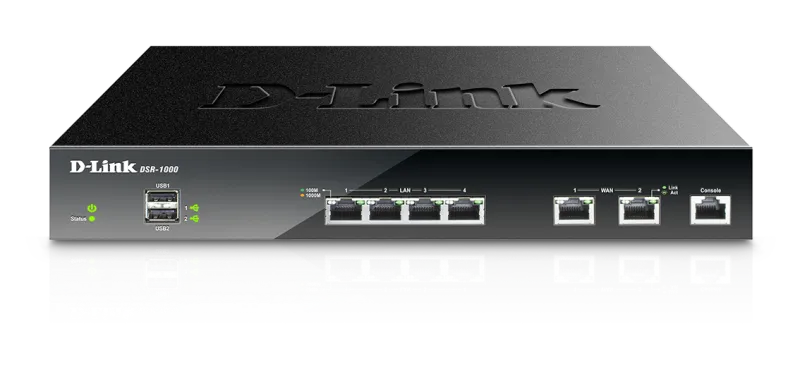 D-Link Unified Services Router 4 x Gigabit LAN, 2 x Giga.. DSR-1000 product image