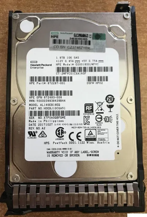 HPE 872287-001 1.8TB SAS Hard Drive