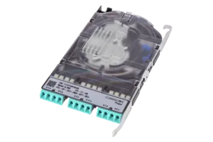 CommScope 760255080 | Propel Multimode Splice Cassette, 12LC with internal shutters, OM4 ribbon fiber pigtail, pairs straight ULL