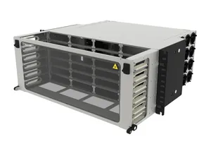 CommScope 760218479 | Ultra High Density 4U modular cassette fixed Panel, accepts (24) G2 modules or MPO panels, providing up to 288 duplex LC ports, or up to 192 MPO ports