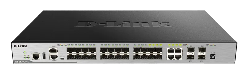 D-Link 20-Port SFP + 4 Combo 10/100/1000Base-T/SFP ports.. DGS-3630-28SC product image