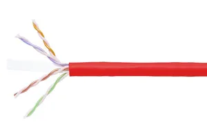 CommScope 700210263 | GigaSPEED XL 2071E ETL Verified Category 6 U/UTP Cable, plenum, red jacket, 4 pair count, 1000 ft (305 m) length, WE TOTE box