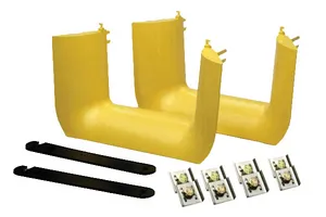 CommScope FGS-MTRM-2B-IMP | FiberGuide Trumpet Flare for Dual Drop Downspout with Divider (FGS-MDSP-2B-IMP), 4x6in, Yellow