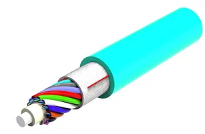CommScope 760246170 | Fiber indoor cable, Single Jacket All-Dielectric, Gel-Free, Stranded Microsheath Tube, 24 fibers, Multimode OM4, Meters jacket marking, Aqua jacket color, Cca
