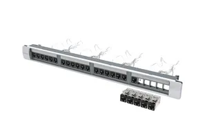 CommScope 760237062 | SYSTIMAX 360 GigaSHIELD X10D Shielded Modular Panel, Cat 6A, 1U, 24 port, Silver