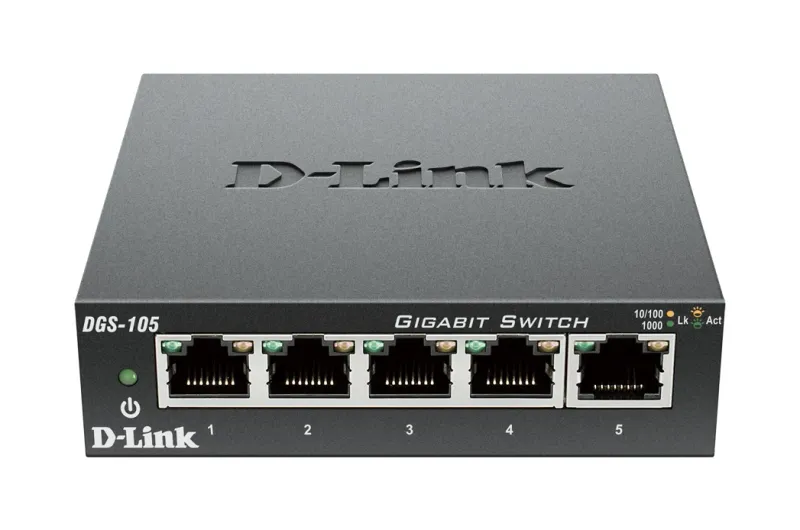 D-Link 5-Port 10/100/1000 Mbps Unmanaged Switch DGS-105 product image
