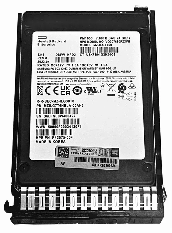 HPE VO007680PZXFB 7.68TB SAS SSD