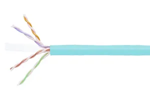 CommScope 760191833 | GigaSPEED XL 2071E ETL Verified Category 6 U/UTP Cable, plenum, light blue jacket, 4 pair count, 1000 ft (305 m) length, WE TOTE box