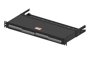 CommScope 760255697 | 1RU rack mounted Singlemode mesh module with 24, MPO12 inputs on the back from separate network enclaves and 24, MPO12 outputs to the desk top on the front