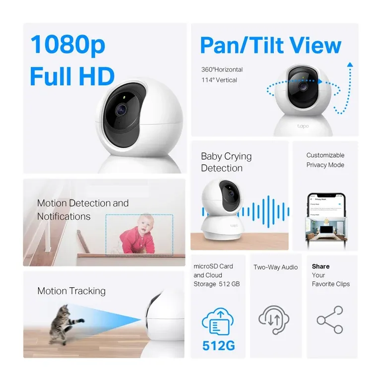 TP-Link Pan/Tilt Home Security Wi-Fi Camera product image