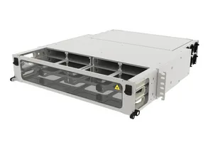 CommScope 760227306 | Ultra High Density 2U modular cassette sliding Panel, accepts (12)G2 modules or MPO panels, providing up to 144 duplex LC ports or up to 96 MPO ports