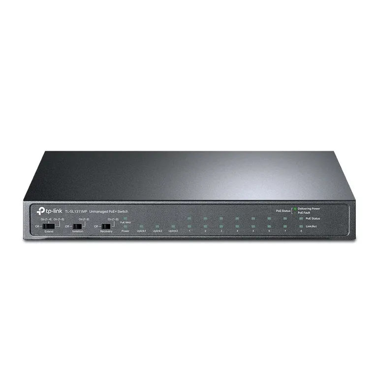 TP-Link 8-Port 10/100Mbps + 3-Port Gigabit Desktop Switch with 8-Port PoE+ product image