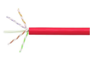 CommScope 760107243 | GigaSPEED X10D 2091B ETL Verified Category 6A U/UTP Cable, red jacket, 4 pair count, 1000 ft (305 m) length, WE TOTE box