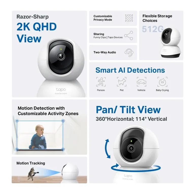 TP-Link Pan/Tilt AI Home Security Wi-Fi Camera product image