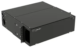 CommScope 760254513 | EPX 3U Splicing Fiber Panel accepts up to 7 EPX splice trays providing up to 336 single fiber splicing or up to 1008 ribbon fiber splicing