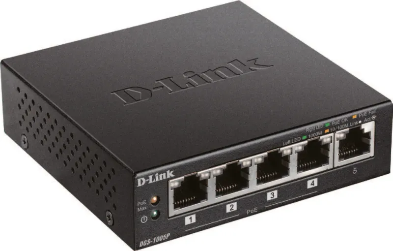 D-Link 5-Port Gigabit Switch with 4 PoE Ports DGS-1005P product image