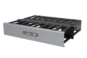 CommScope 760260415 | CableGuide 360 Horizontal Trough Kit, 2 RU, 19 in, Double Sided, Silver
