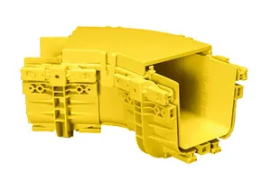 CommScope FGS-SH4E-A | FiberGuide Snap-on Cover for 45° Horizontal Elbow, 4x4in, Yellow