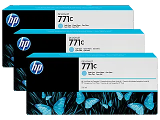 HP 771C 3-pack 775-ml Light Cyan DesignJet Ink Cartridges (B6Y36A) — HP product image